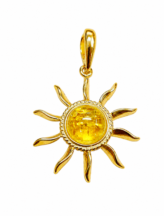 Naturbernstein Anhänger Sonne