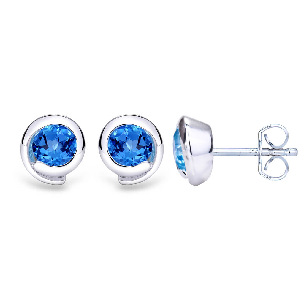 Blau Topas Ohrstecker