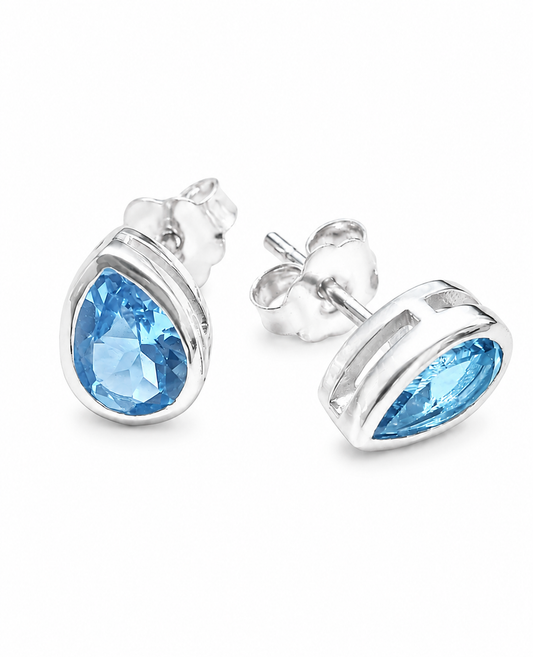 Blau Topas Ohrstecker