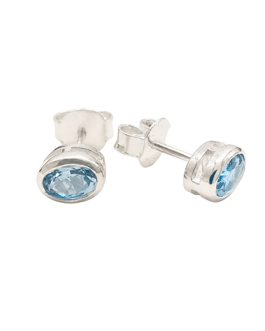 Blau Topas Ohrstecker