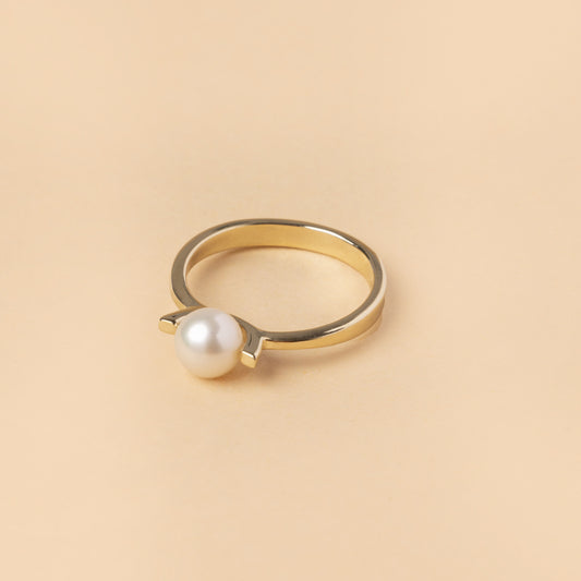 Ring Perle 14k Gelbgold