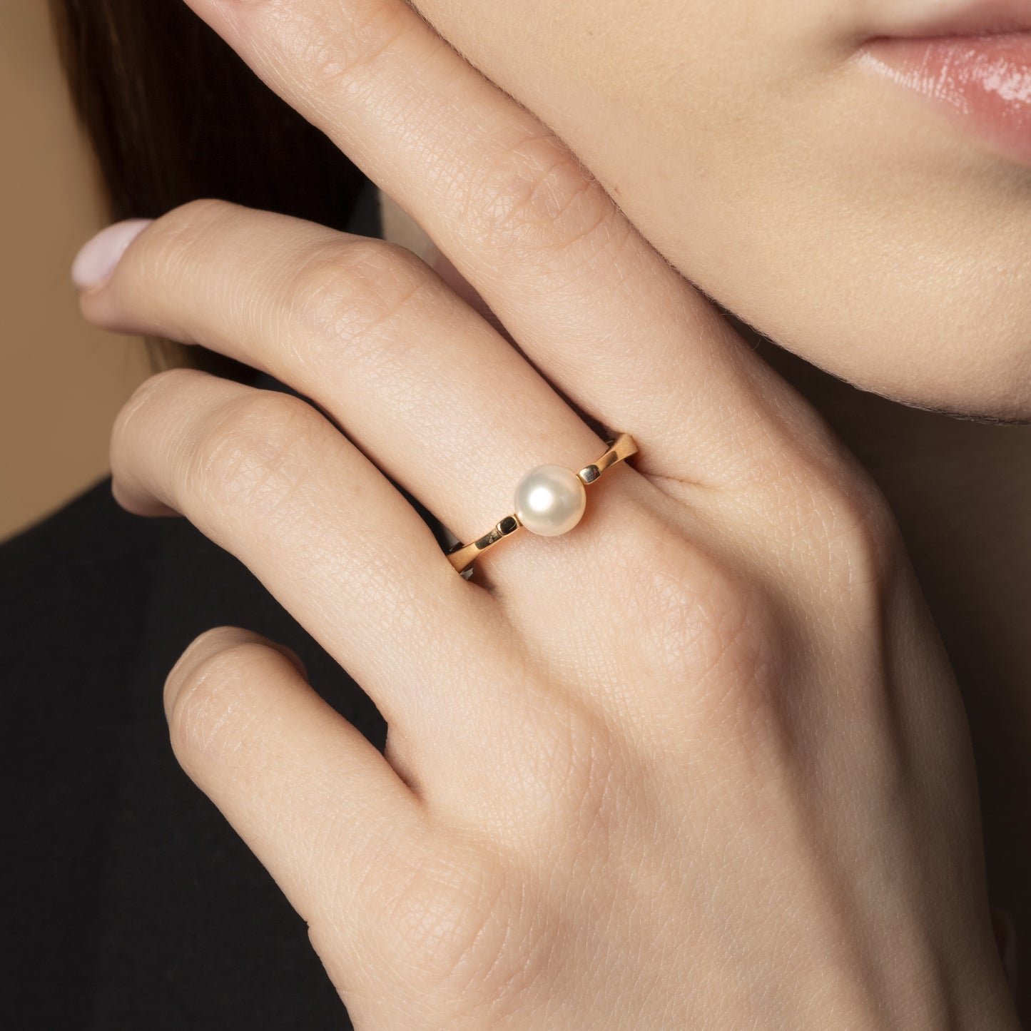 Ring Perle 14k Gelbgold