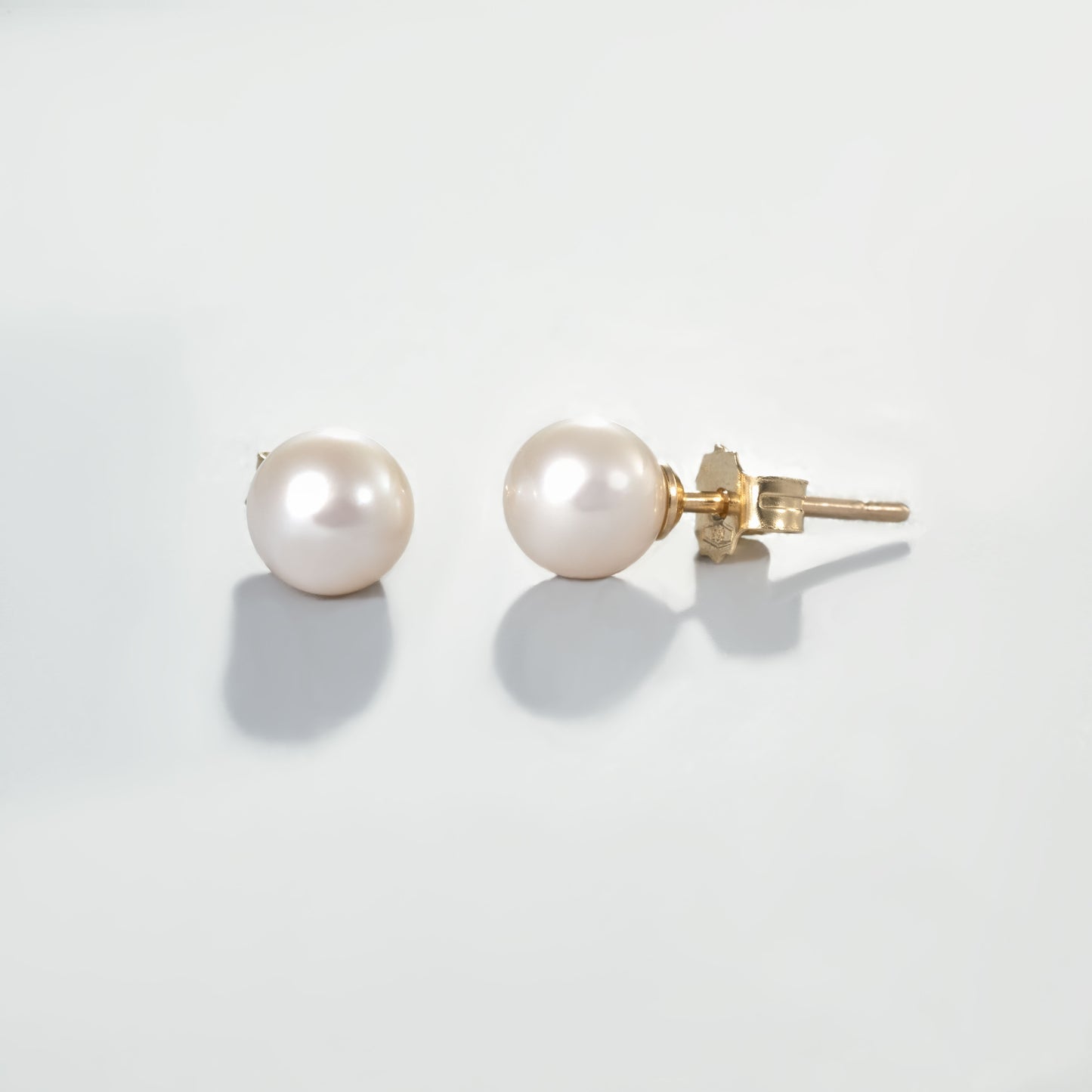 Ohrstecker Perle 14 k Gelbgold
