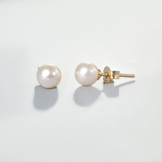 Ohrstecker Perle 14 k Gelbgold
