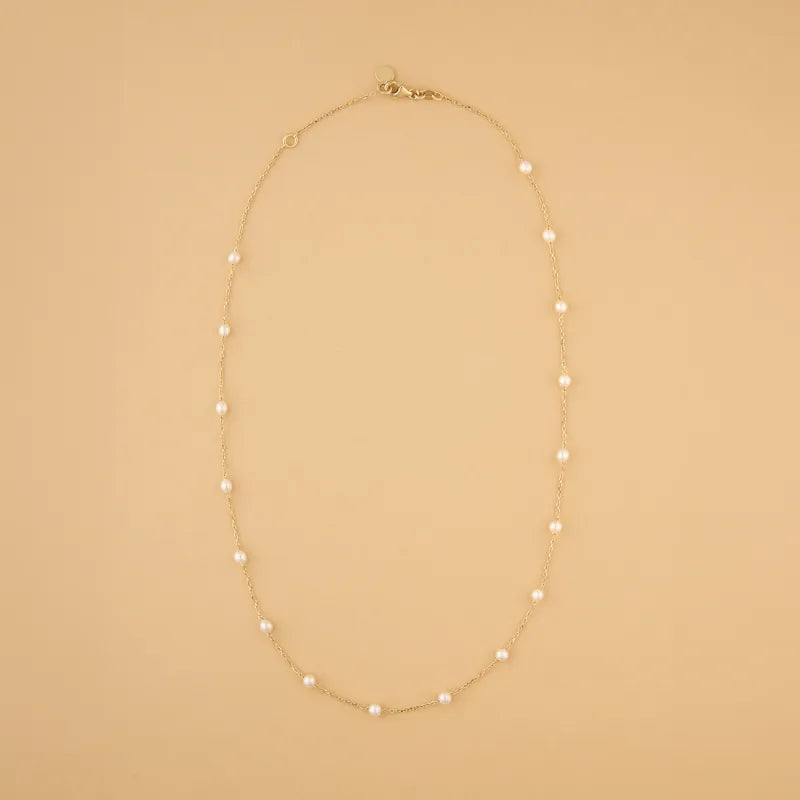Collier mit Perlen 14k Gelbgold
