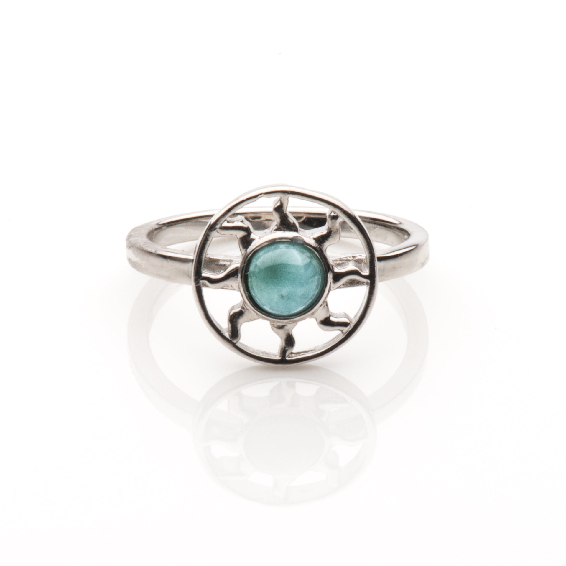 Larimar Ohrhänger Sonne